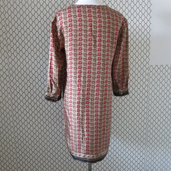 Jo No Fui 3/4 Sleeve Silk Pony Print Tunic Dress - Size 42 - Picture 2 of 6